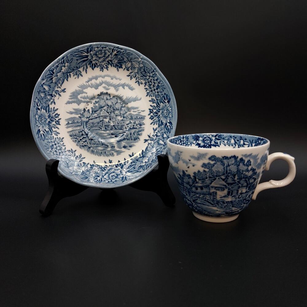 English Village Tea Cup & Saucer by Salem China - England Fine English Ironstone